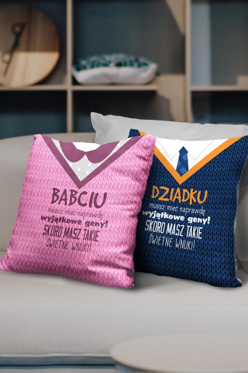 Komplet poduszek Geny Dziadka Geny Babci