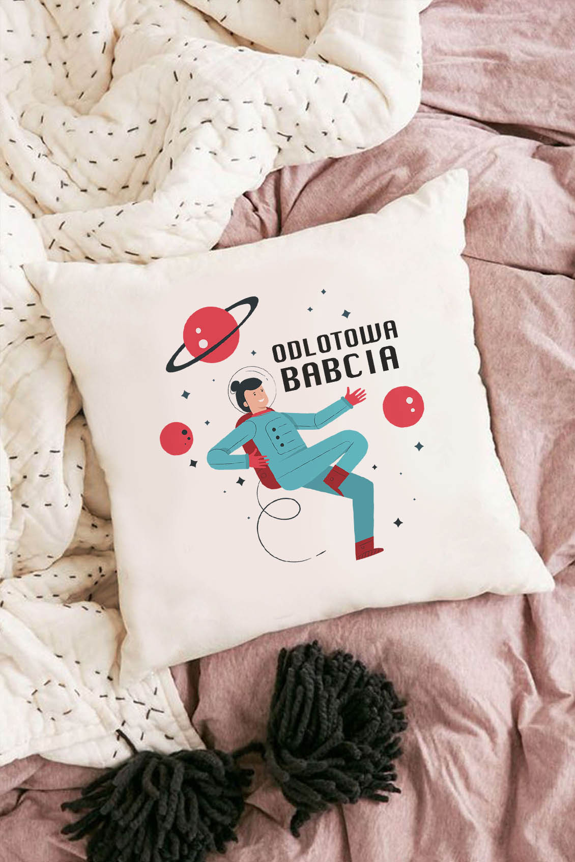 Poduszka Bawełniana Canvas Odlotowa Babcia