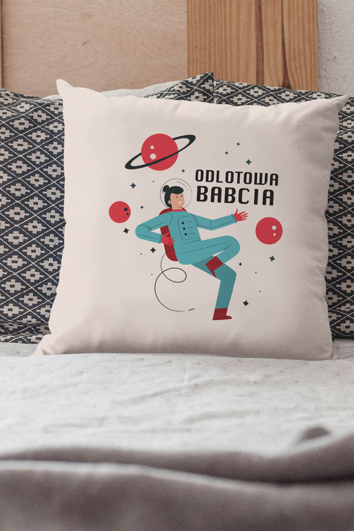 Poduszka Bawełniana Canvas Odlotowa Babcia