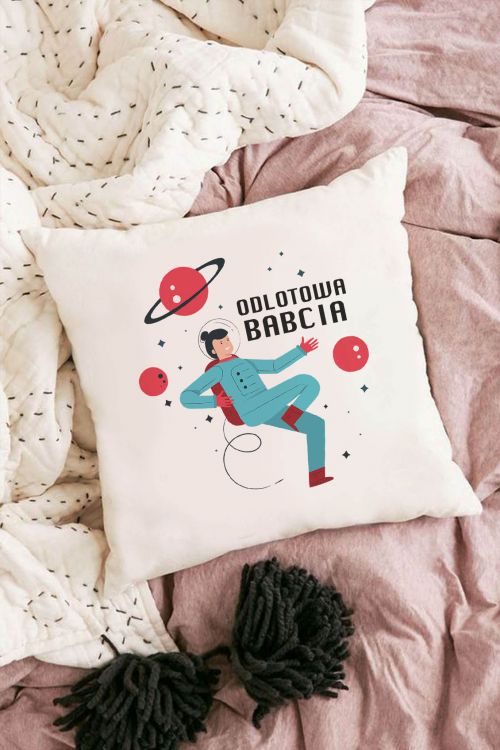 Poduszka Bawełniana Canvas Odlotowa Babcia