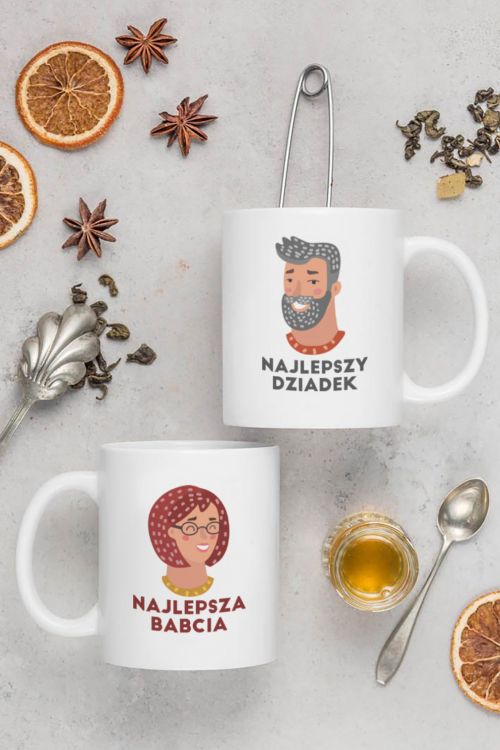 Komplet kubków Najlepsza Babcia Najlepszy Dziadek