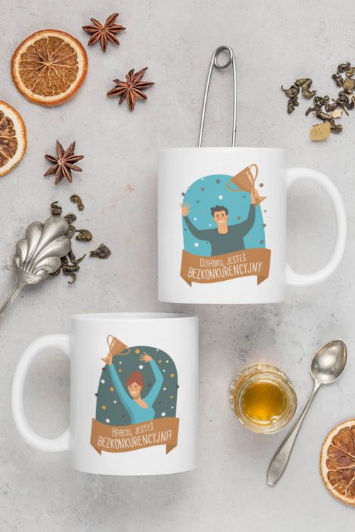 Komplet kubków Bezkonkurencyjna Babcia Bezkonkurencyjny Dziadek