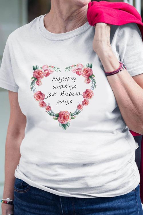 T-shirt oversize Najlepiej smakuje jak babcia gotuje