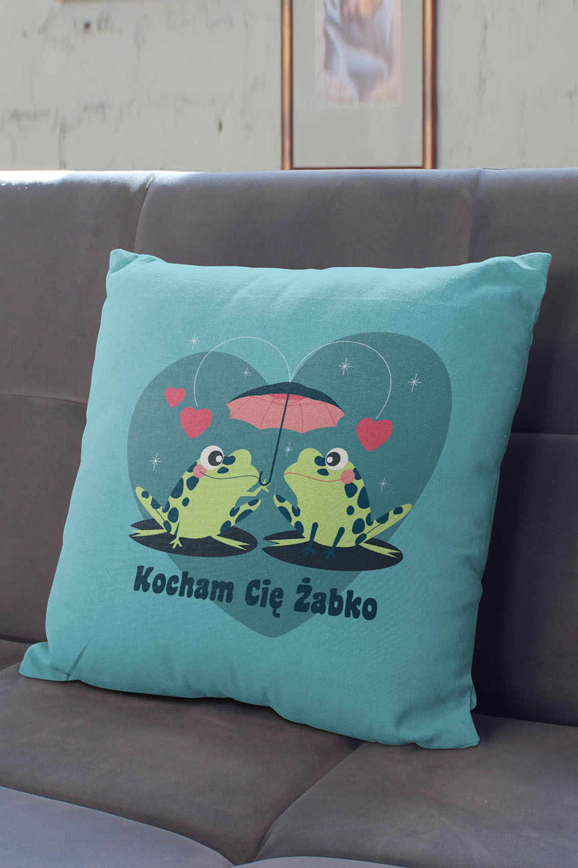 Poduszka Kocham Cię Żabko