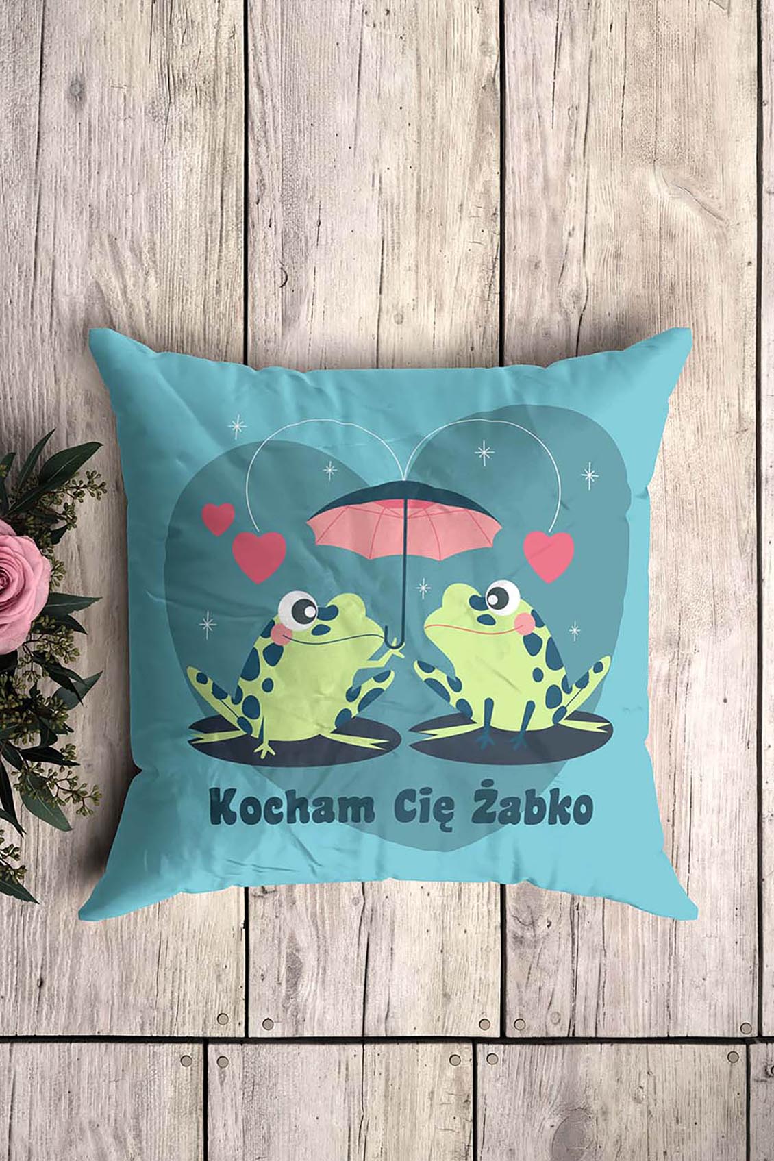Poduszka Kocham Cię Żabko