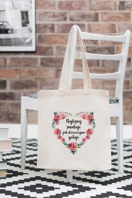 Torba Bawełniana Najlepiej smakuje jak Dziewczyna Gotuje