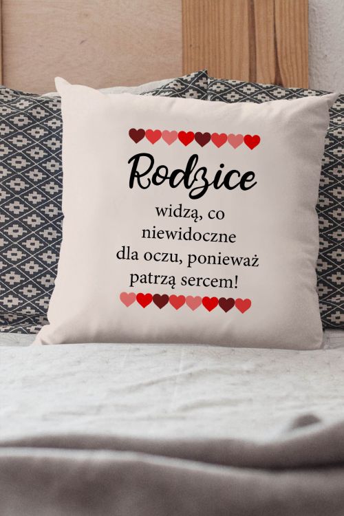 Poduszka Bawełniana Canvas Rodzice patrzą sercem