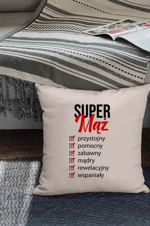 Poduszka Bawełniana Canvas Super Mąż