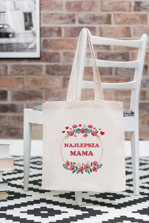 Torba Bawełniana Najlepsza Mama w Kwiatach