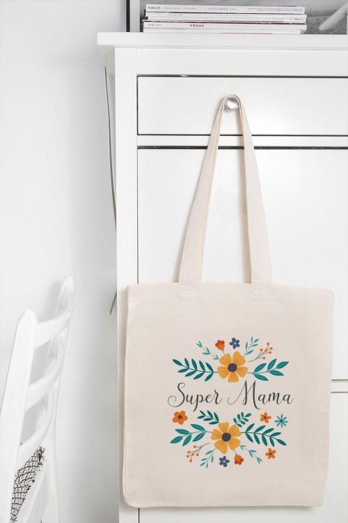 Torba Bawełniana Super Mama w Kwiatach
