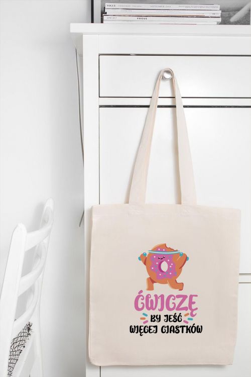 Torba Bawełniana Ćwiczę by jeść