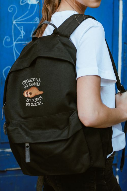 Plecak Simple Urodzona do Spania Zmuszana do Szkoły