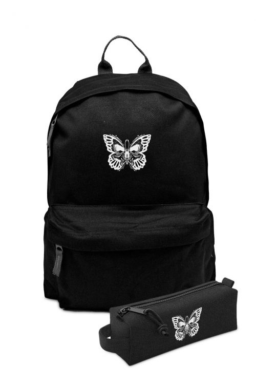 Zestaw Plecak Simple i piórnik Skull Butterfly