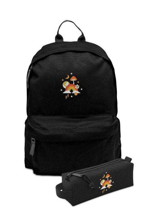 Zestaw Plecak Simple i piórnik Smiley Face Flower