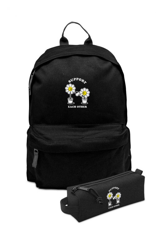 Zestaw Plecak Simple i piórnik Support Each other
