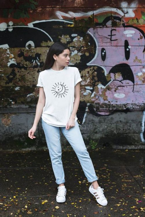T-shirt oversize Sun and Moon