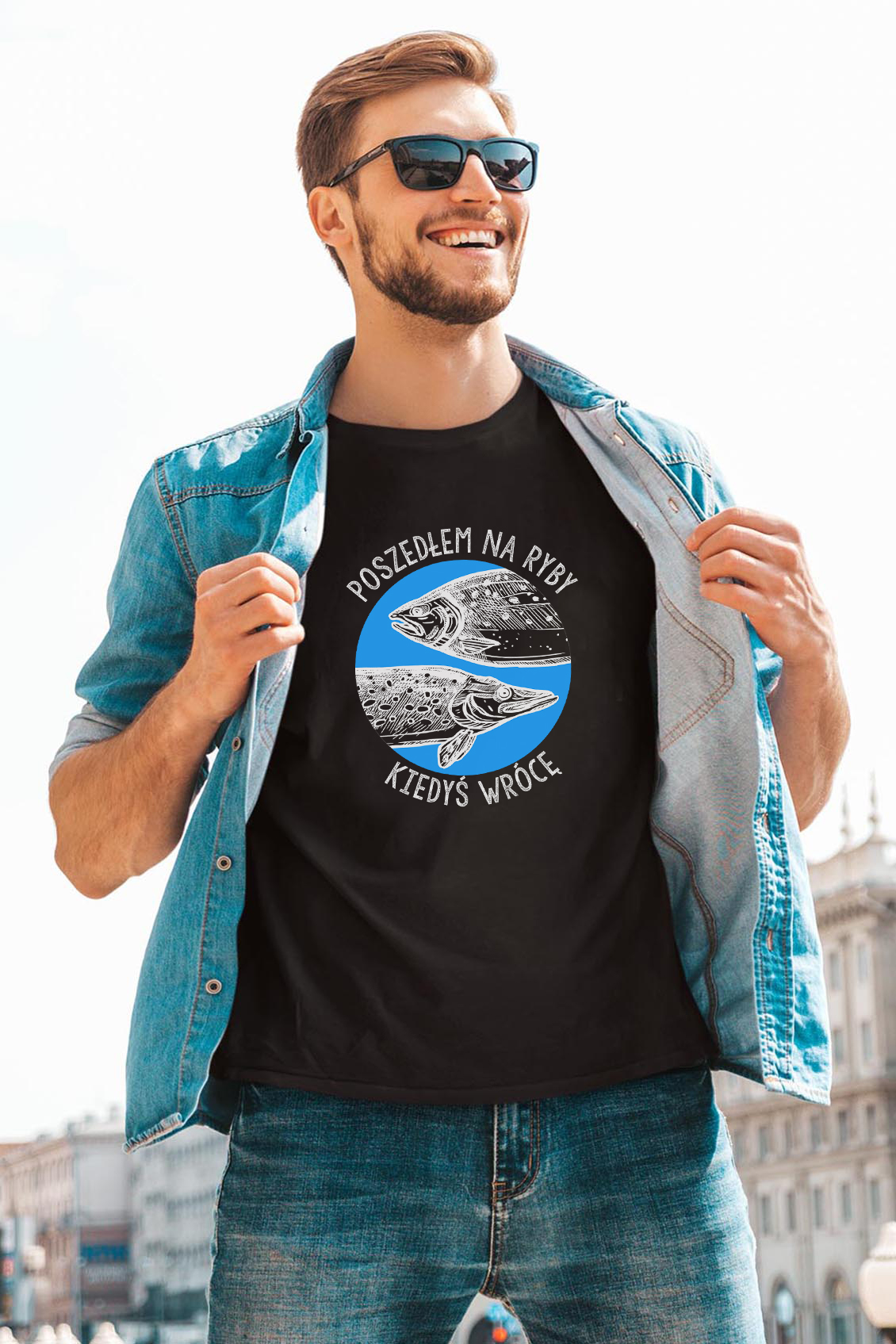 T-shirt oversize Poszedłem na Ryby