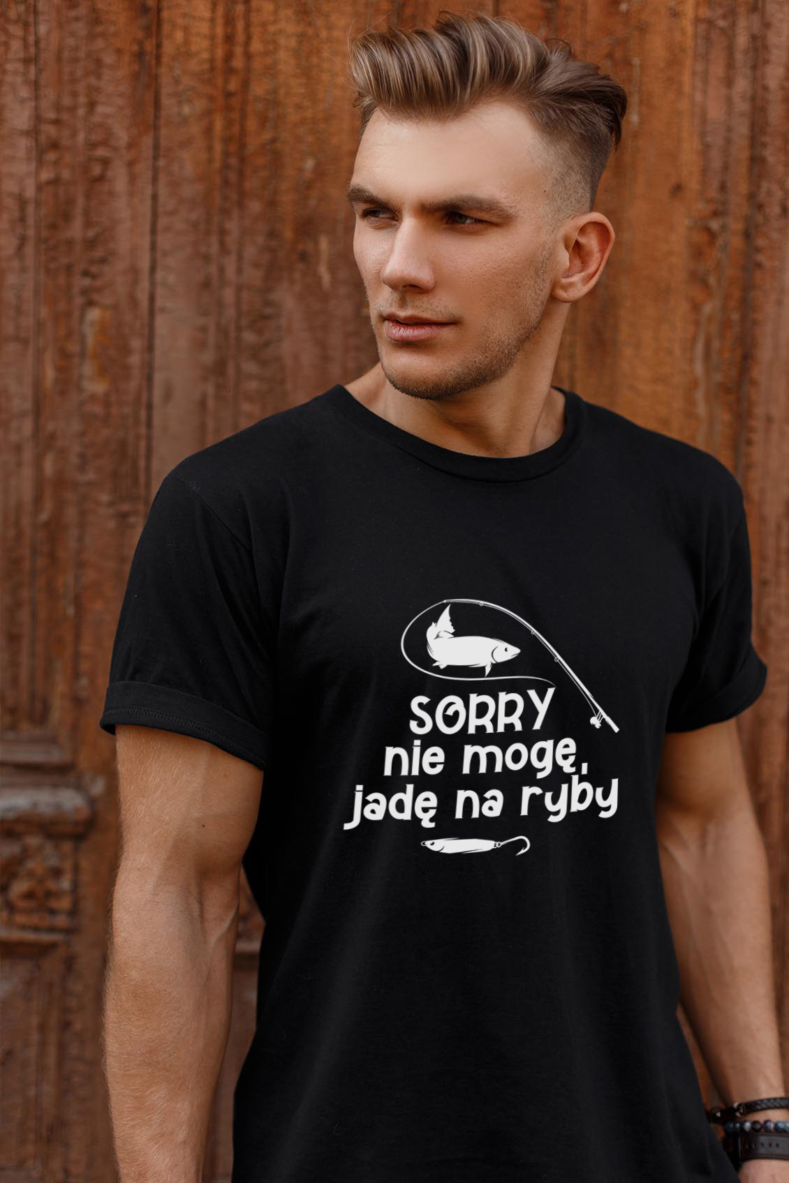 T-shirt oversize Sorry jadę na Ryby