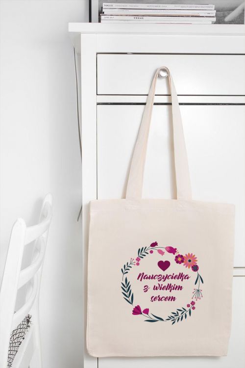 Torba Bawełniana Nauczycielka z Wielkim Sercem