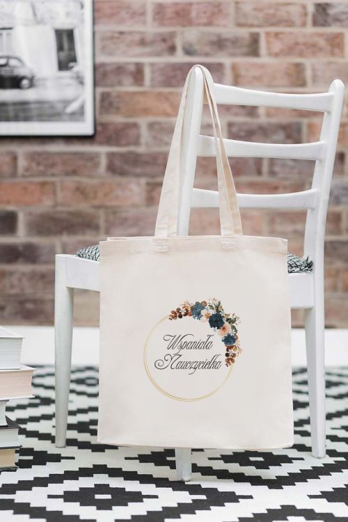 Torba Bawełniana Ramka Kwiaty Nauczycielka