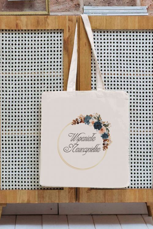 Torba eko Ramka Kwiaty Nauczycielka