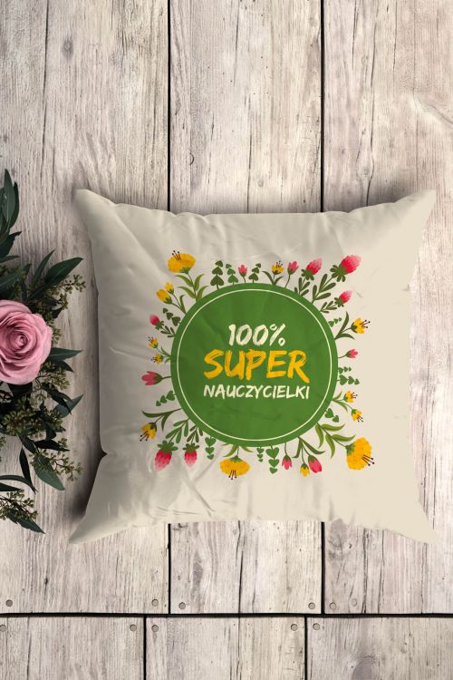 Poduszka Bawełniana Canvas 100% Super Nauczycielki