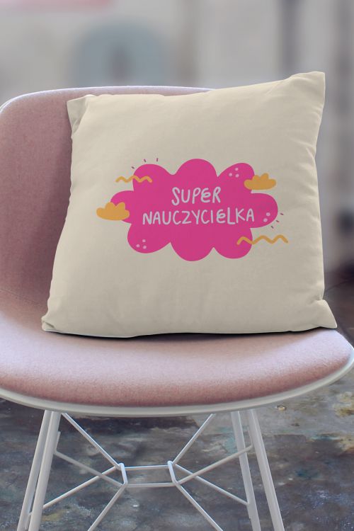 Poduszka Bawełniana Canvas Chmurka Nauczycielka