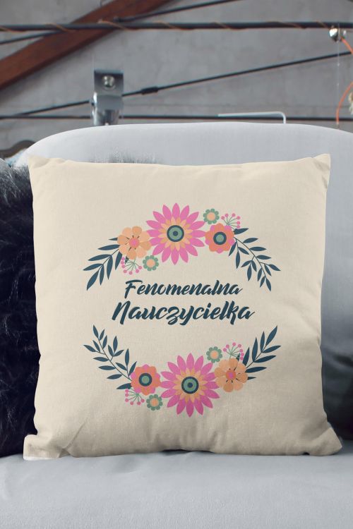 Poduszka Bawełniana Canvas Fenomenalna Nauczycielka
