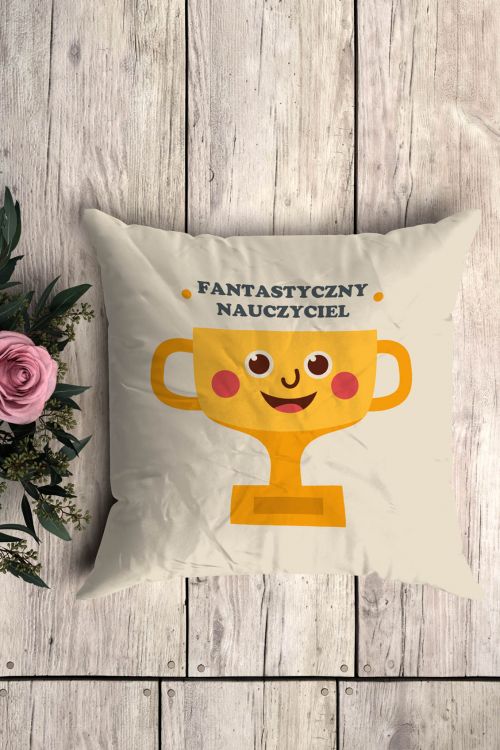 Poduszka Bawełniana Canvas Puchar Nauczyciel