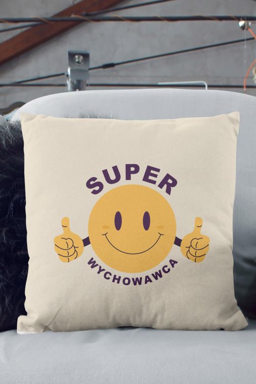 Poduszka Bawełniana Canvas Super Wychowawca