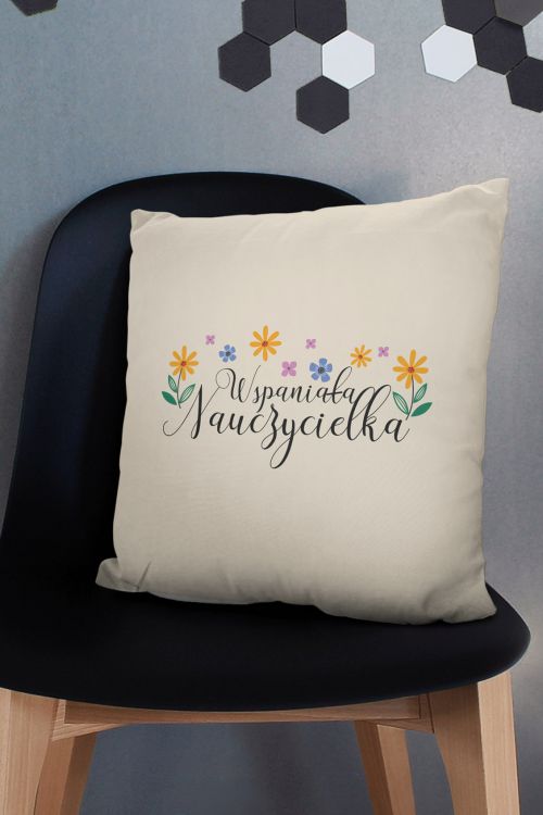 Poduszka Bawełniana Canvas Wspaniała Nauczycielka 