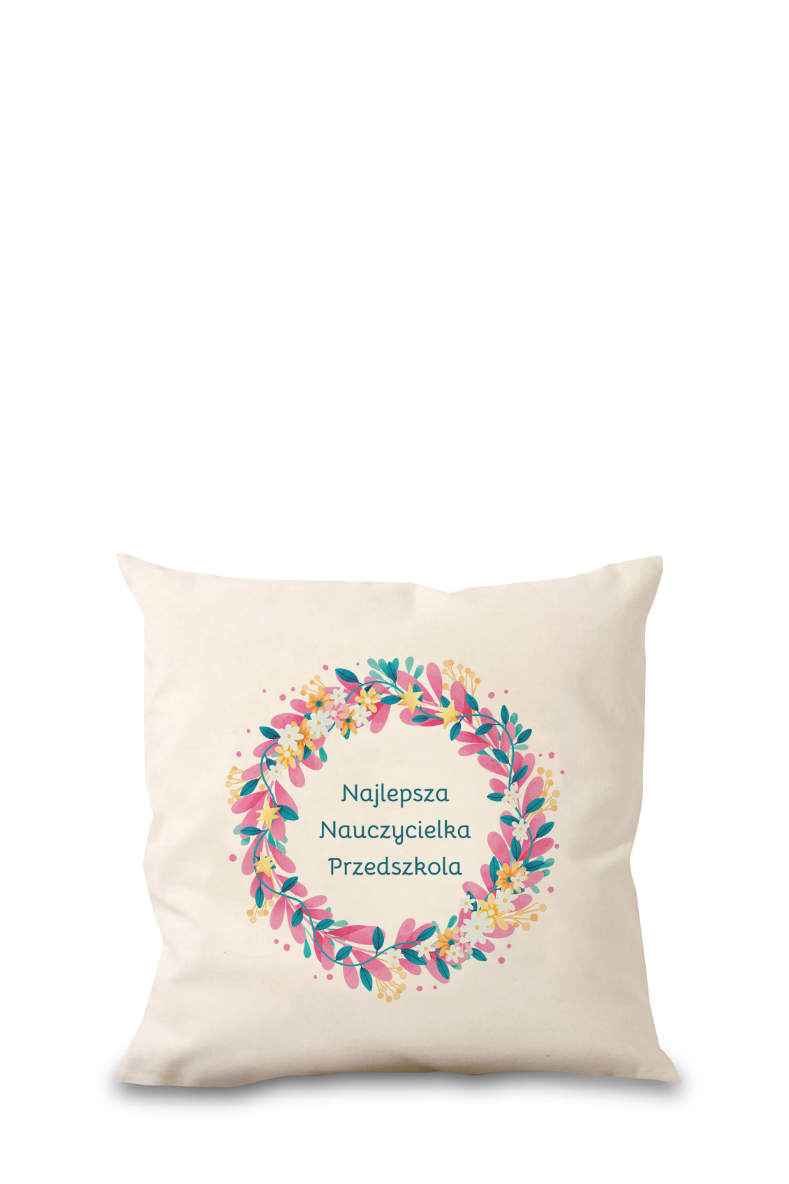 Zestaw Prezentowy Poduszka i Torba Eko Ecru Najlepsza Nauczycielka Przedszkola