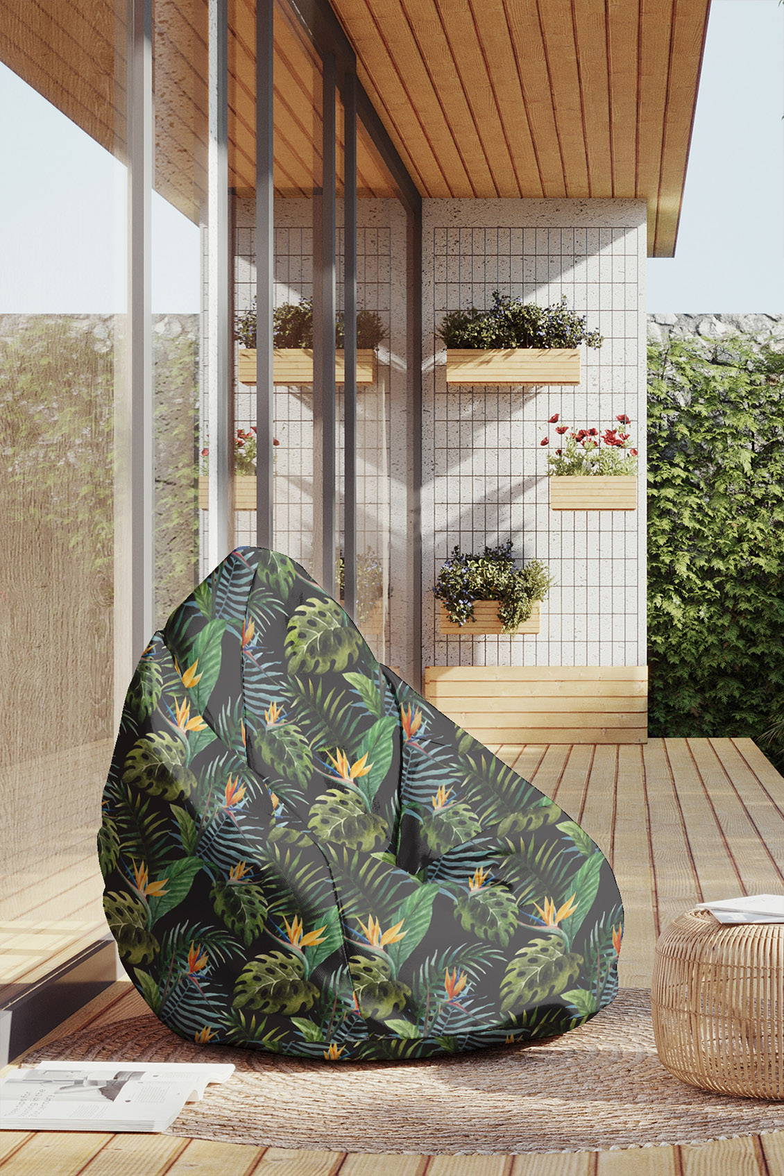 Puf Akwarela na Czarnym