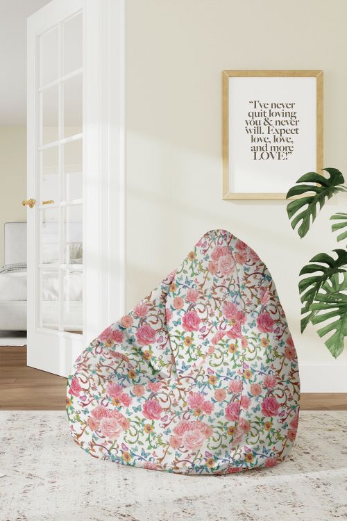 Puf Motyle z Kwiatami