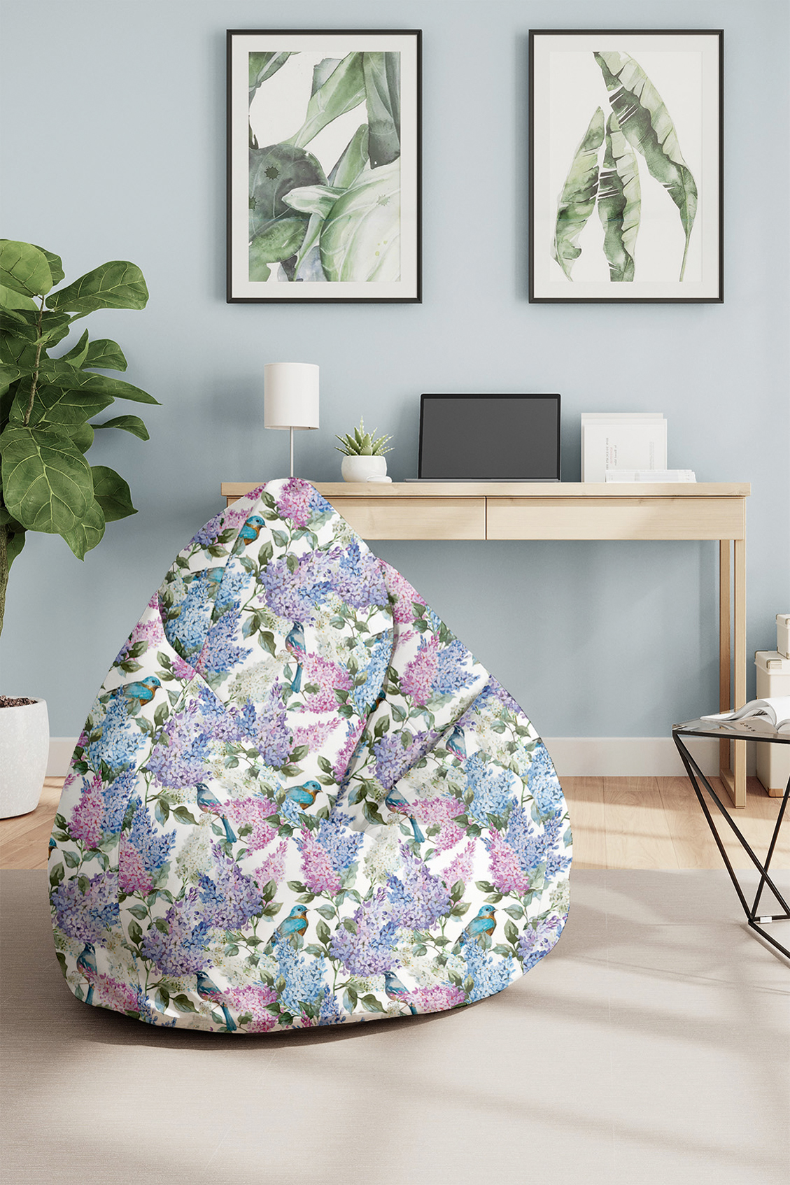 Puf Ptaki w Kwiatach