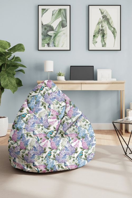 Puf Ptaki w Kwiatach