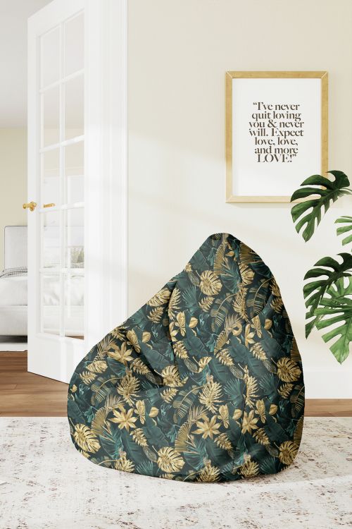 Puf Monstera Gold Green