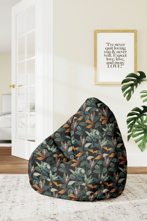 Puf Black Tropical Forest