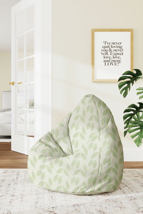 Puf Light Green Leaves