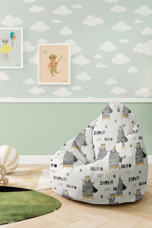 Puf dziecięcy Miś Superbohater