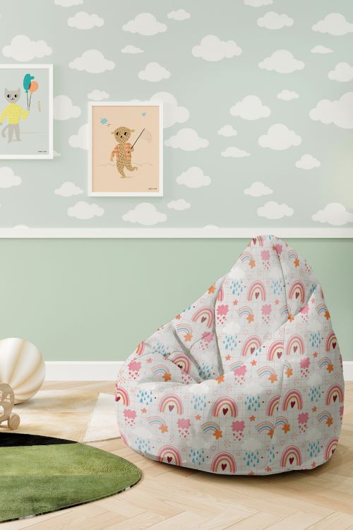 Puf dziecięcy Pink Rainbow