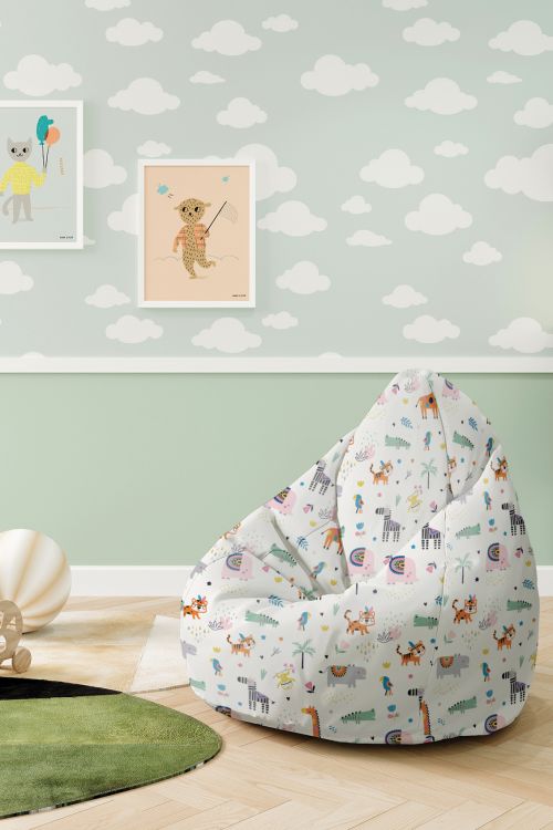 Puf dziecięcy Exotic Animals