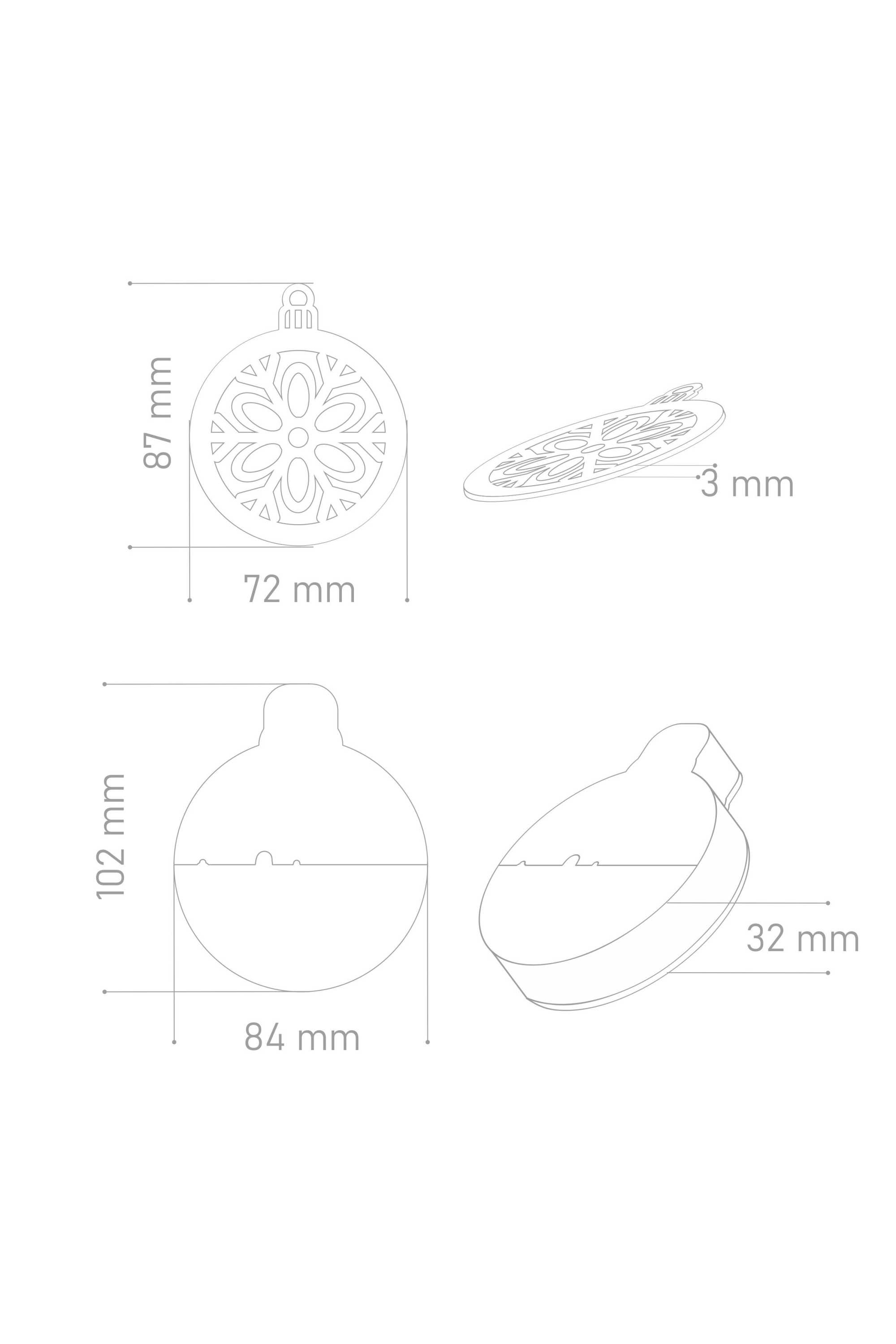 Świąteczny Box ze sklejki Christmas Mistletoe