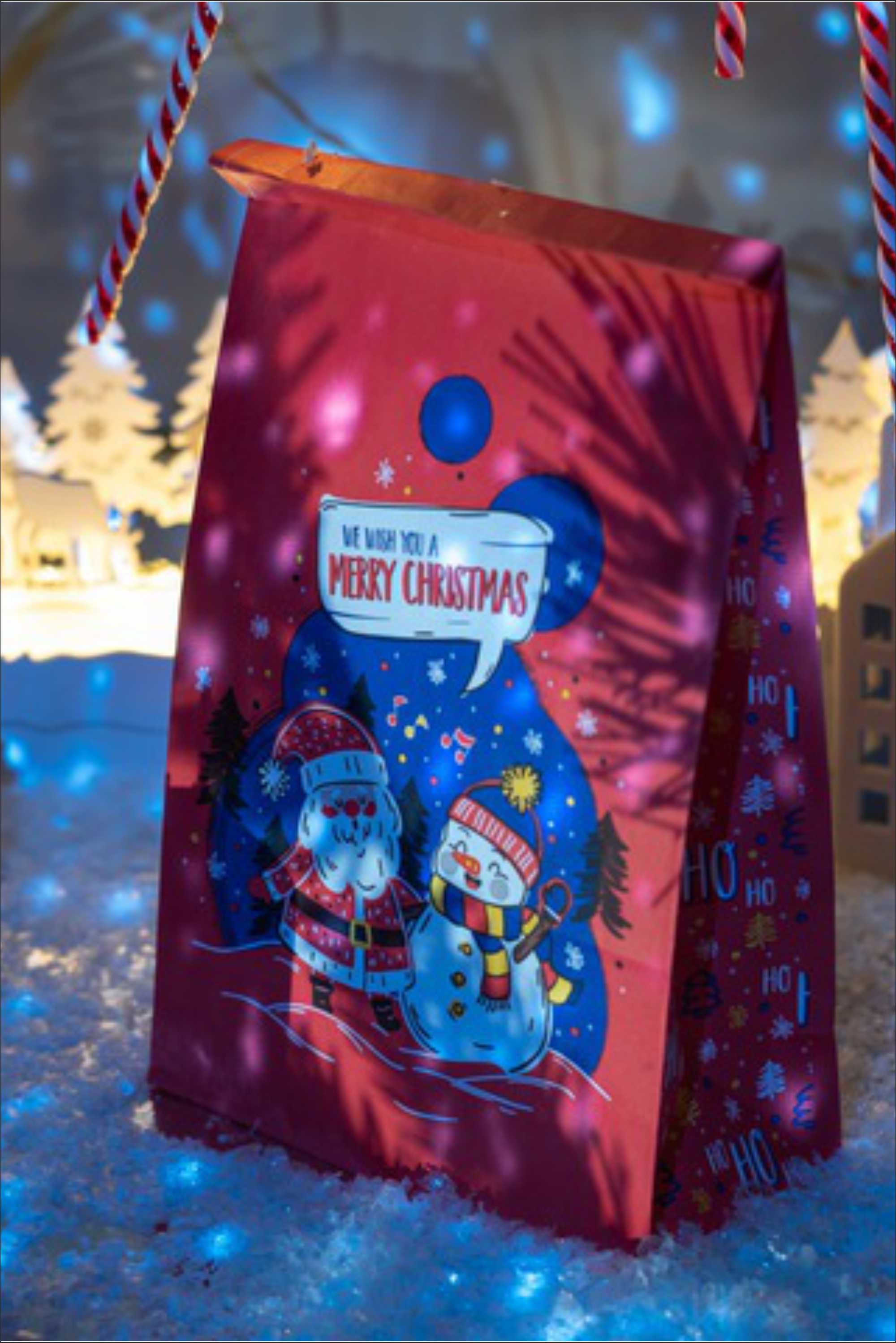 Torba prezentowa Mikołaj i Bałwan