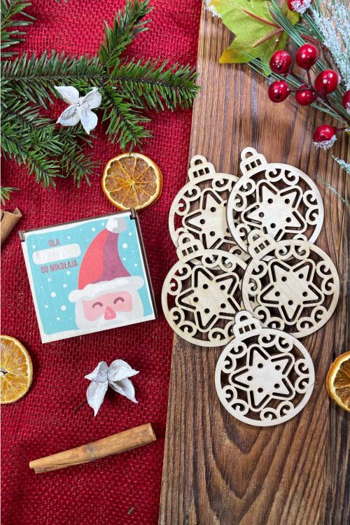 Świąteczne Pudełko ze sklejki PERSONALIZACJA Mikołaj