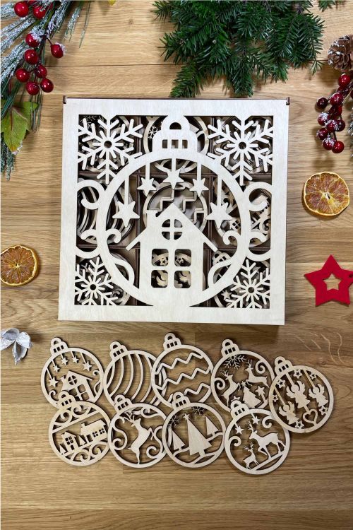 Świąteczne Pudełko ze sklejki Domek