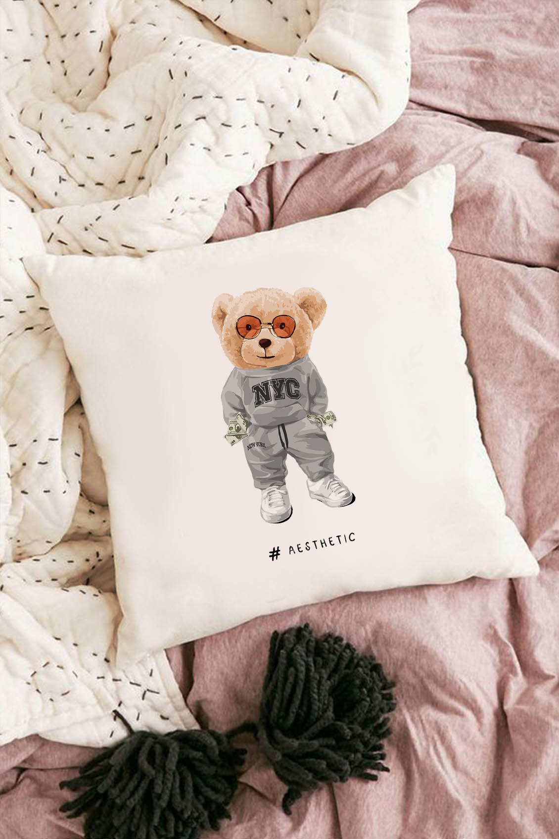 Poduszka Bawełniana Canvas Aesthetic Bird