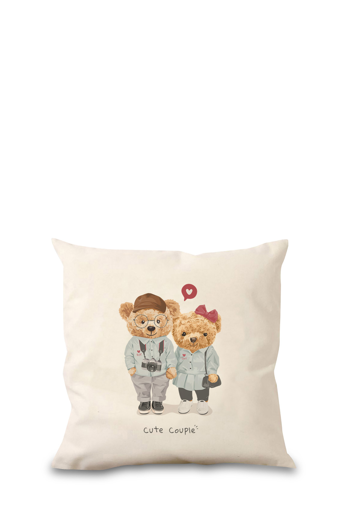 Poduszka Bawełniana Canvas Cute Couple