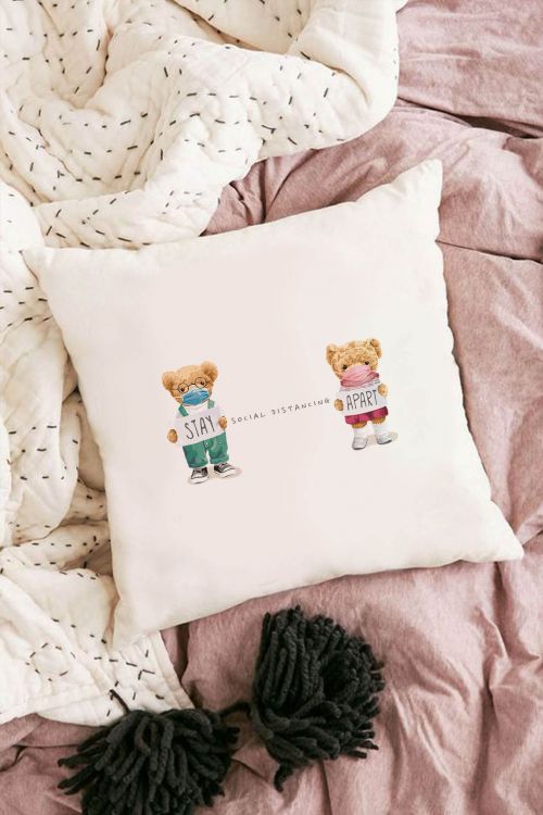 Poduszka Bawełniana Canvas Social Distancing