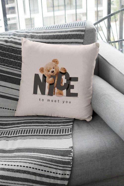 Poduszka Bawełniana Nice to Meet you Bear